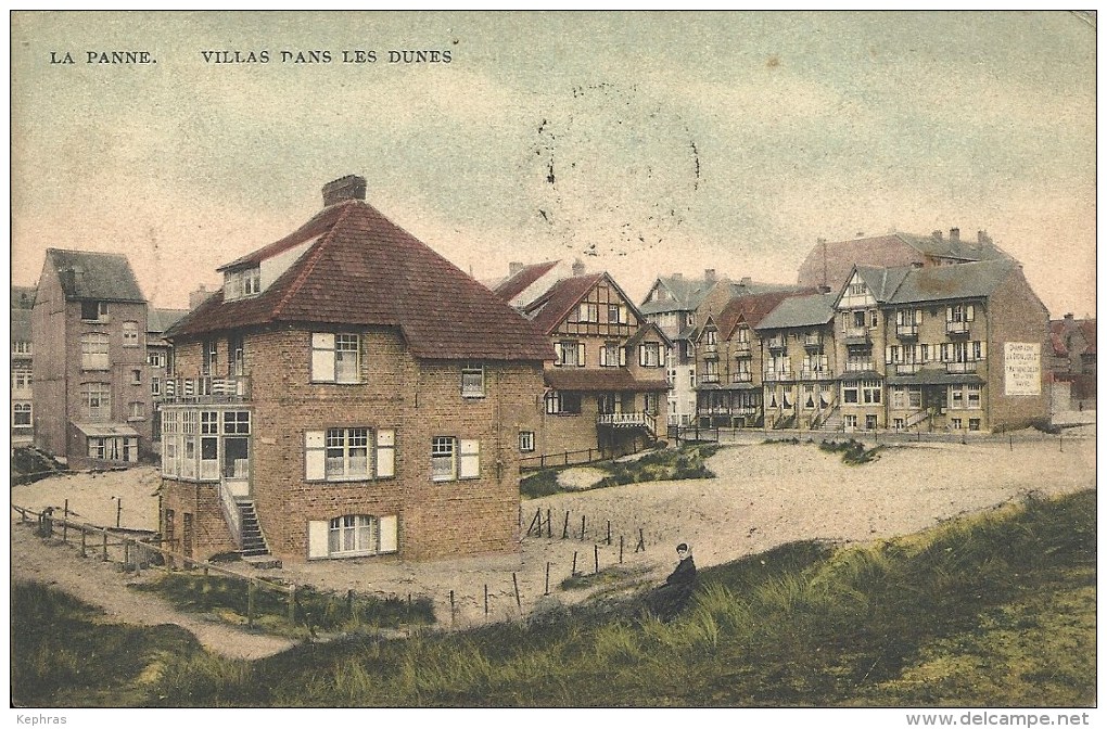 LA PANNE : Villas Dans Les Dunes - Cachet De La Poste 1908 - De Panne