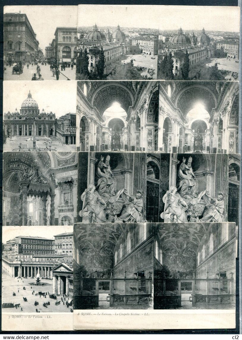 ROME Et VATICAN - Série Complète De 24 Cartes Stéréoscopiques Non écrites - Collections & Lots