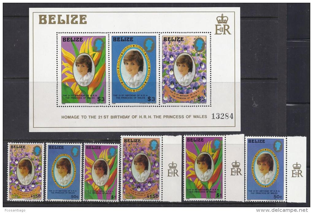 FAMILIAS REALES - BELIZE 1982- Yvert #582/87 H37** Precio Cat&euro;31.50 - Familias Reales