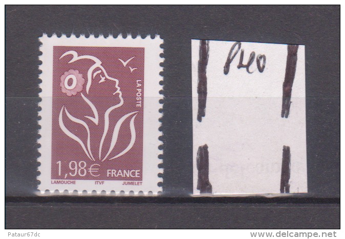 FRANCE / Variété TP Neuf ** / Y&T N° 3759 / Lamouche 1.98 € / Avec PHO Fortement Décalé (vers Le Haut) - Ungebraucht