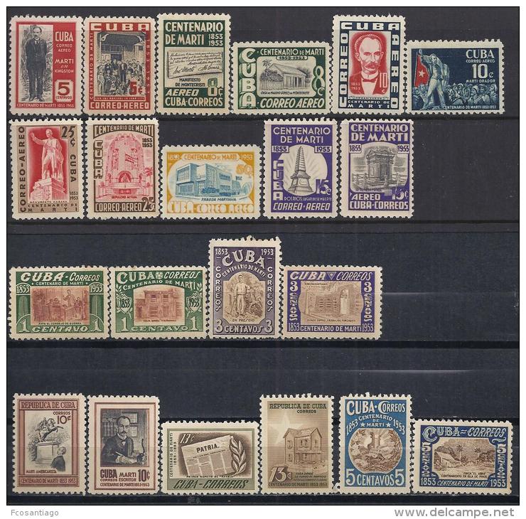 HISTORIA-  CUBA 1953/54- Yvert #385/94 Av78/87 Precio Cat&euro;38 - Otros & Sin Clasificación