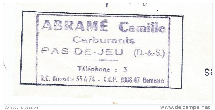 Facture , Produits Pétroliers ESSO , ABRAME Camille , PAS DE JEU , Deux Sèvres , 1964 - 1950 - ...