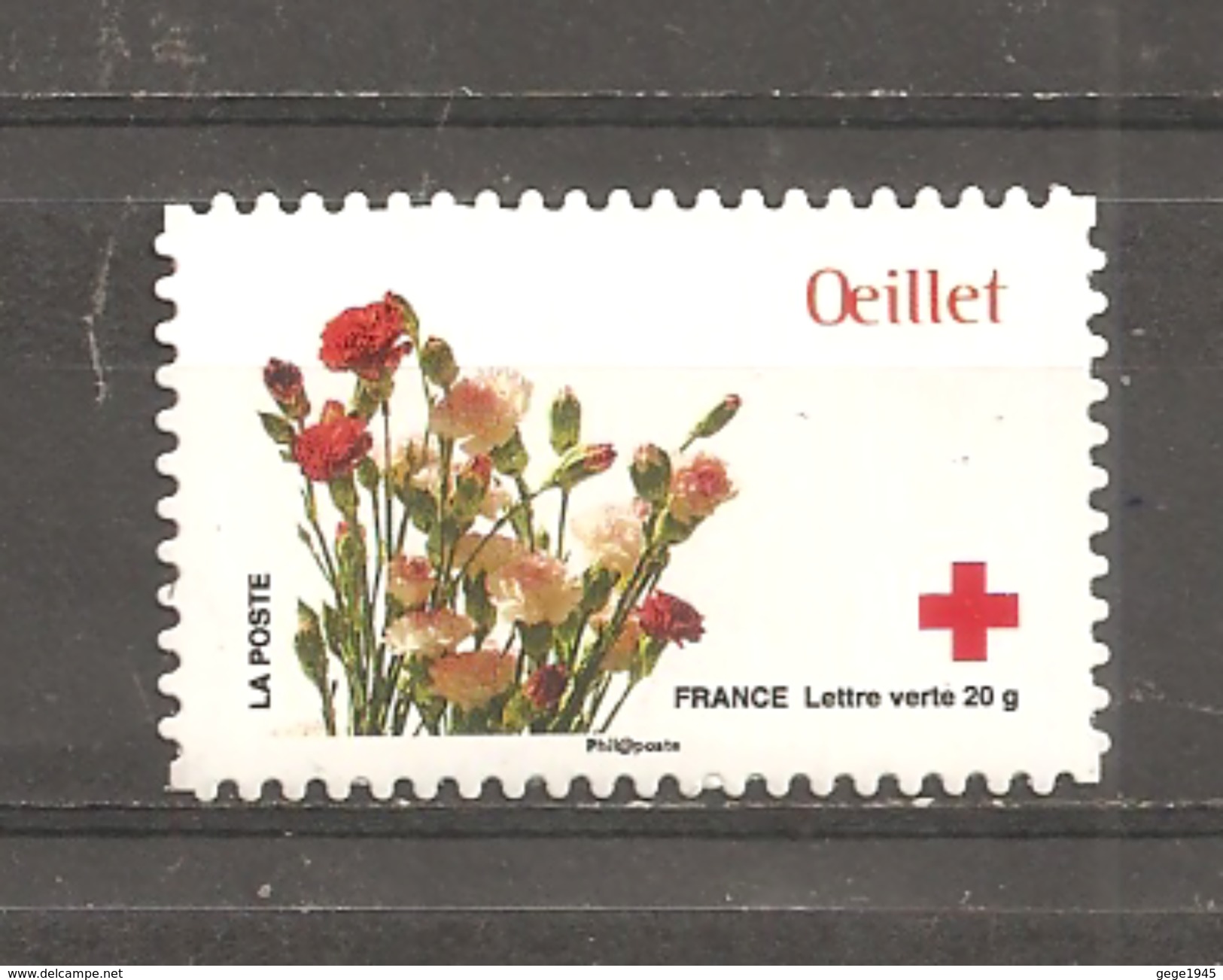 France  2014  Neuf **   Autoadhésif   N°  997 -  Croix Rouge  " Les Fleurs "    -  L ' Oeillet  - - Sonstige & Ohne Zuordnung