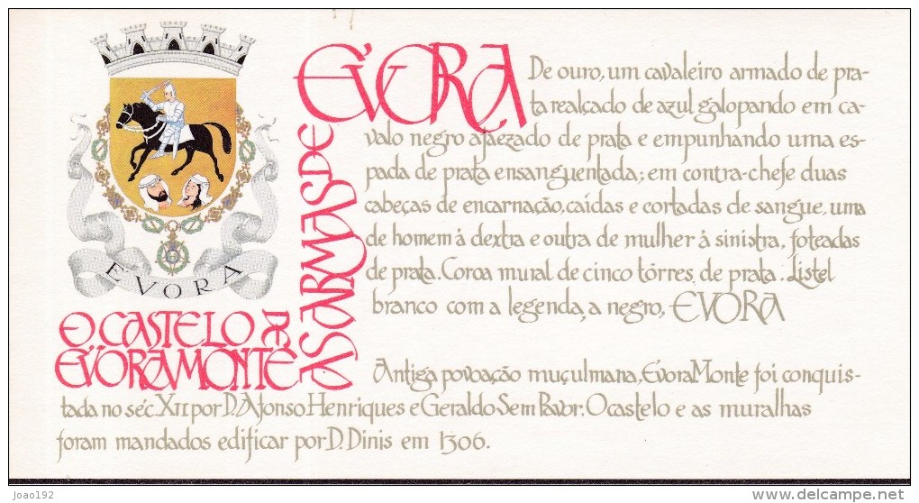 1987 - Caderneta Afinsa Nº 49 - 1786. Castelo De Évora-Monte E Brasão De Évora. Bloco De 4 Selos Novos Sem Charneira - Neufs