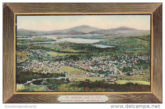 New York Adirondacks Saranac Lake Village From Baker Mountain - Adirondack