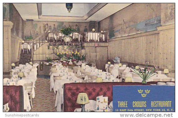 New York Three Crowns Restaurant 1957 - Bares, Hoteles Y Restaurantes