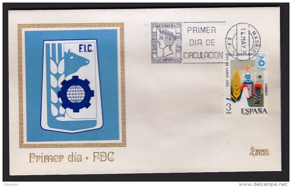 SPAIN ESPAGNE1975 FDC XXV ANNIV. FARM FAIR - Landbouw