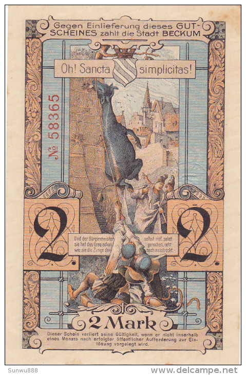 2 Mark - Beckum 1918 (FDC) - [11] Emissions Locales