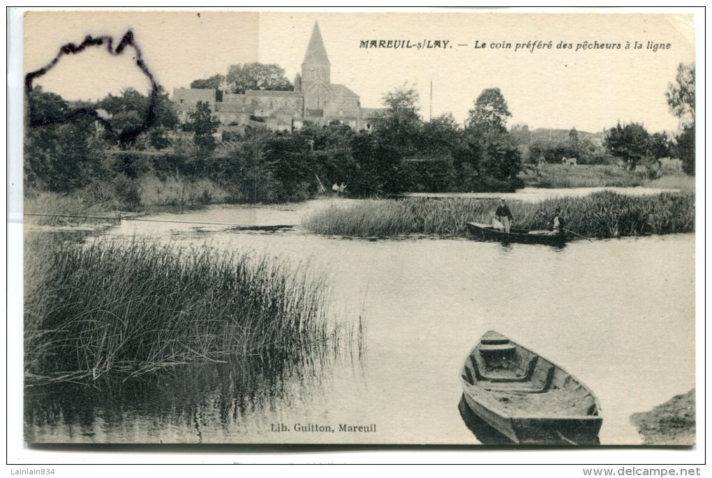 - 1 - MAREUIL-sur-LAY - (Vendée ), Le Coin Préféré Des Pêcheurs La Ligne, Barques, Non écrite,TBE, Scans. - Mareuil Sur Lay Dissais