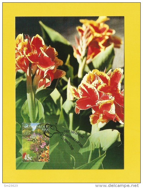 Australien 2000  Mi.Nr. 1909 , " Canna X Generalis Lucifer " - Gardensvale - First Day 23 March 2000 - Cartes-Maximum (CM)