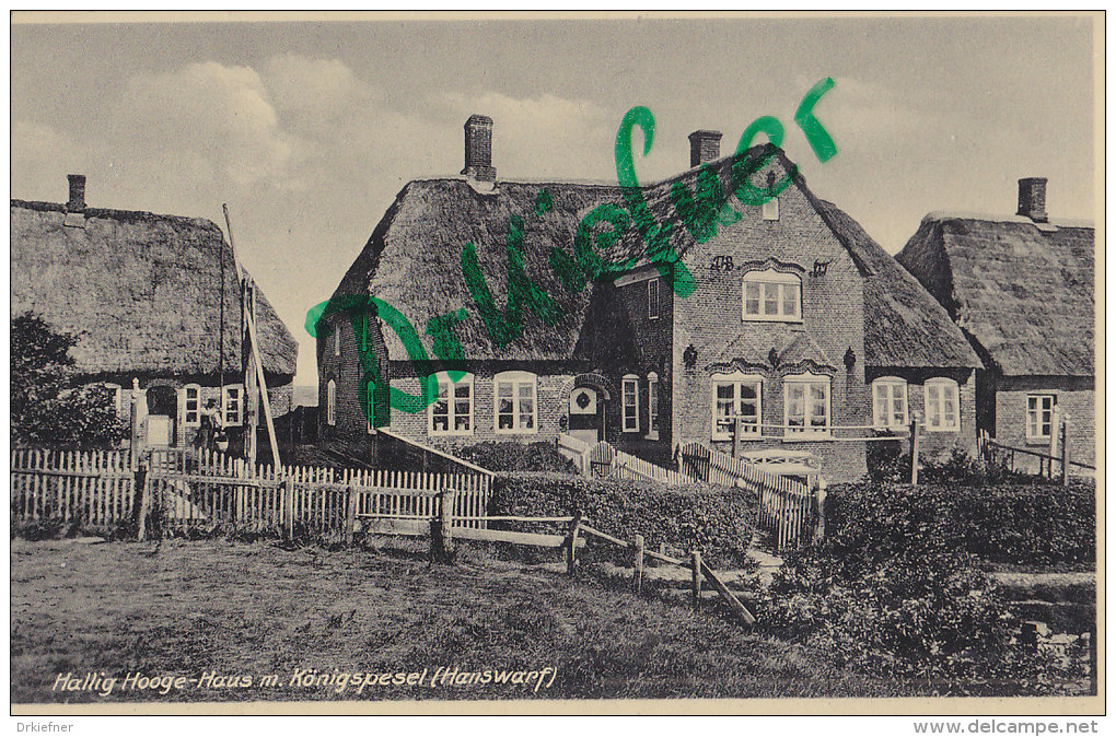Hallig Hooge, Haus Mit Königspesel, Hanswarf, Um 1928 - Halligen