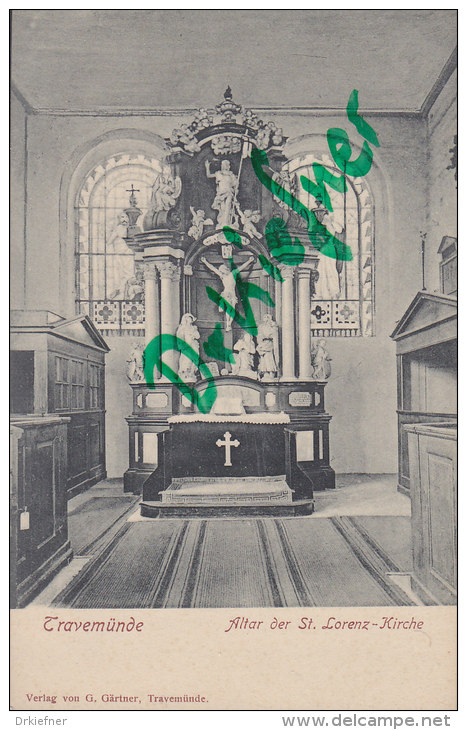 Lübeck-Travemünde, Altar Der St. Lorenzkirche, Um 1903 - Lübeck-Travemuende
