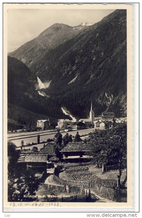 KRIMML M. C. Wasserfällen,  1938, Panorama,   Echt Foto Bütten, 1938 - Krimml
