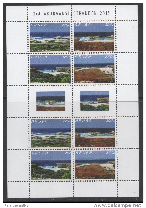 ARUBA ,2015,MNH, BEACHES,  LANDSCAPES,  SHEETLET OF 2 SETS - Other & Unclassified