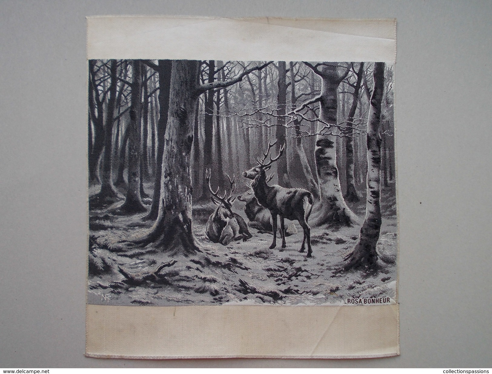 - Tissé Sur Soie - Cerfs Dans Un Sous Bois. Rosa Bonheur. NF. Neyret Frères. Saint Etienne - - Rugs, Carpets & Tapestry