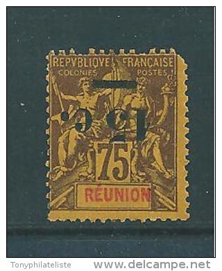 Timbre De Réunion De 1901   N°54 Neuf ** (surcht Renversée  Une Dent Coupé)   Cote 250€ - Unused Stamps