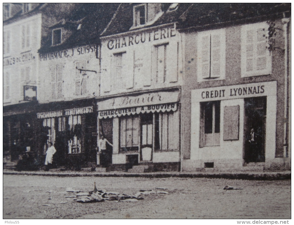 Cpa 58 VARZY Anime Place Du Marche Pharmacie SUISSE Charcuterie A. BOUVIER, CREDIT LYONNAIS - Autres & Non Classés