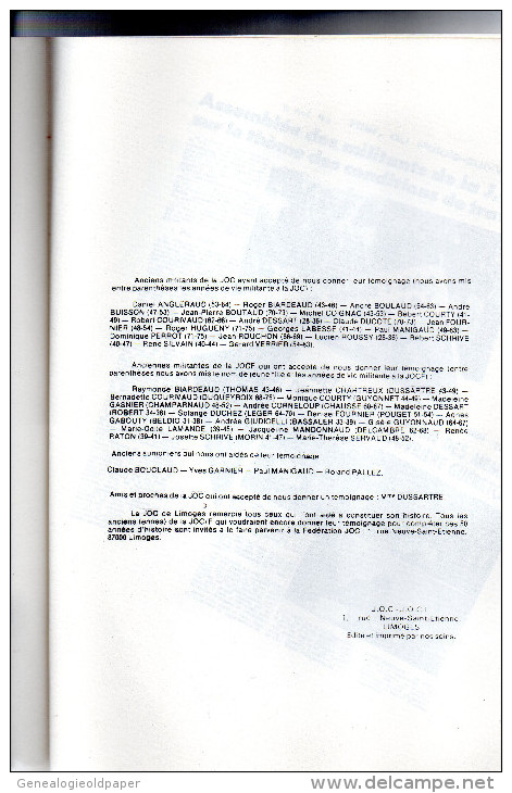 87 - LIMOGES - JOCISTE- HISTOIRE 50 ANS DE JOC -J.O.C. JEUNESSE OUVRIERE CHRETIENNE- RELIGION- LOUIS PEROUAS- - Limousin