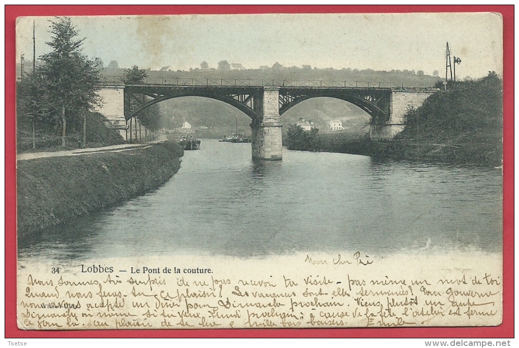 Lobbes - Le Pont De La Couture - Jolie Carte Couleur - 1905 ( Voir Verso ) - Lobbes