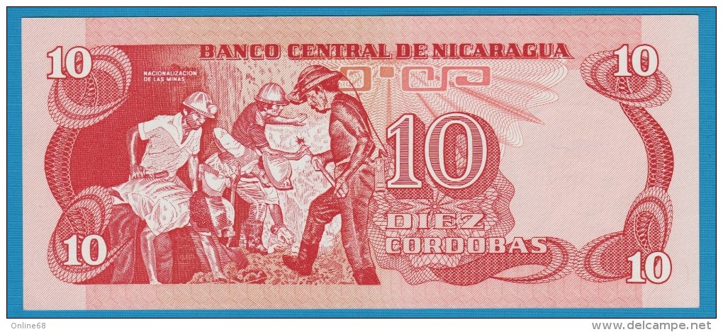 NICARAGUA 10 Córdobas 16.08.1979 Serie E 14863644   P#134    Andrés Castro - Nicaragua
