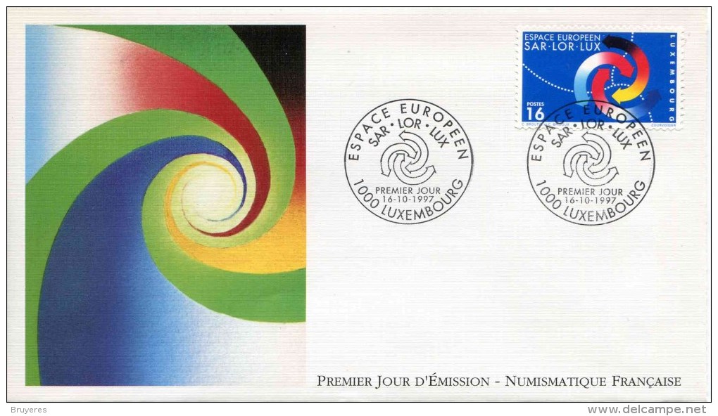 Env. PJ De 1997 Avec Timbre Et Illustration "Emission Commune : SAR. LOR. LUX. - Mtif Symbolique" Oblit. PJ Luxembourg - 1990-1999