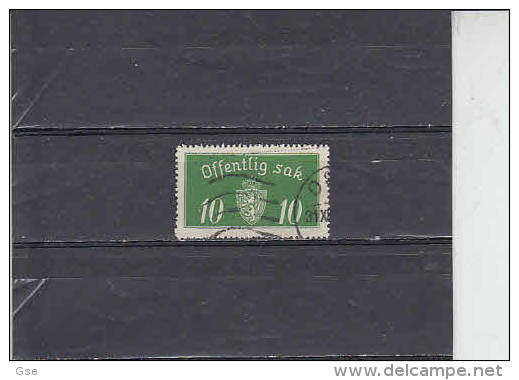 NORVEGIA  1933 - Unificato  T 12A - Stemma - Used Stamps