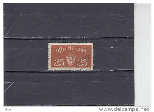 NORVEGIA  1933 - Unificato  T 15A - Stemma - Used Stamps