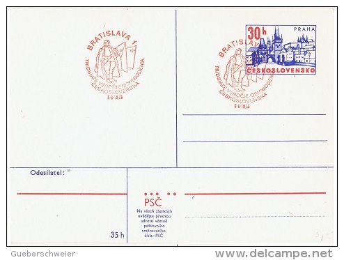 DR-L22 - TCHECOSLOVAQUIE Série De 10 Entiers Postaux De Prague Avec Obl. Drapeaux Et Porte-drapeaux Lieux Divers - Postcards