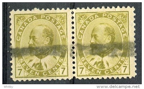 Canada 1903 7 Cent King Edward VII Issue #92  Pair - Used Stamps