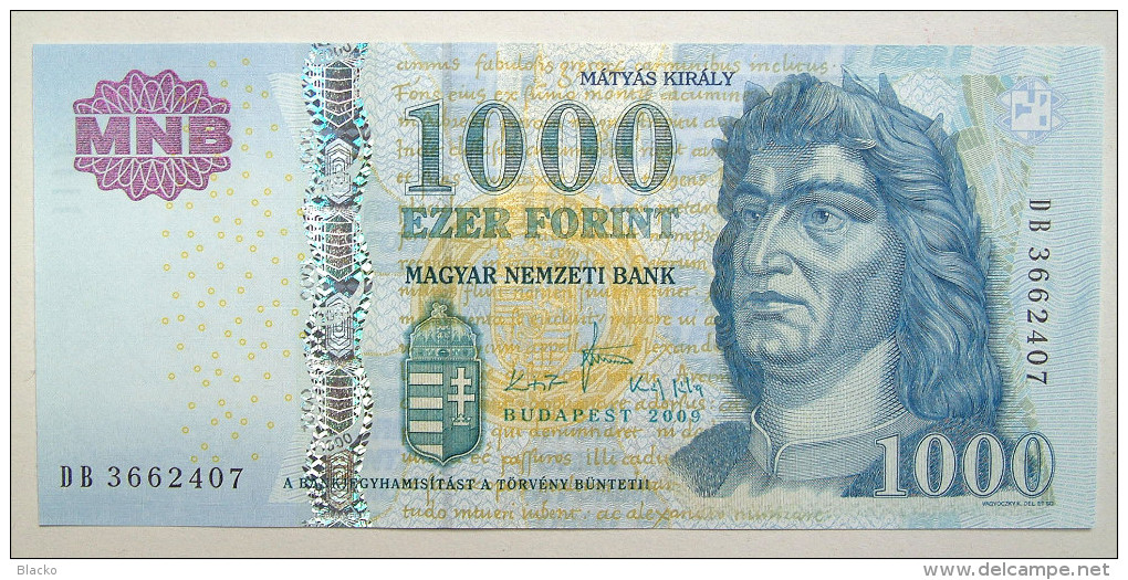 % Banknote - Hungary - 1000 HUF - 2009 UNC - DB - Ungarn