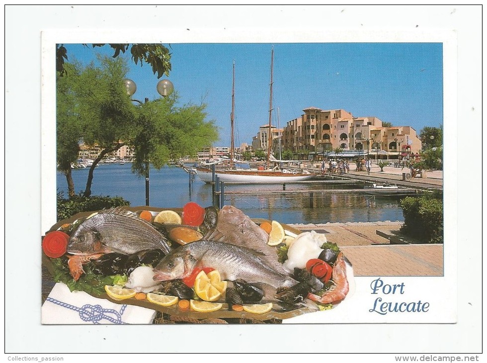 Cp , 11 , PORT LEUCATE , Plat De Poissons , Bateau , Voyagée - Autres & Non Classés