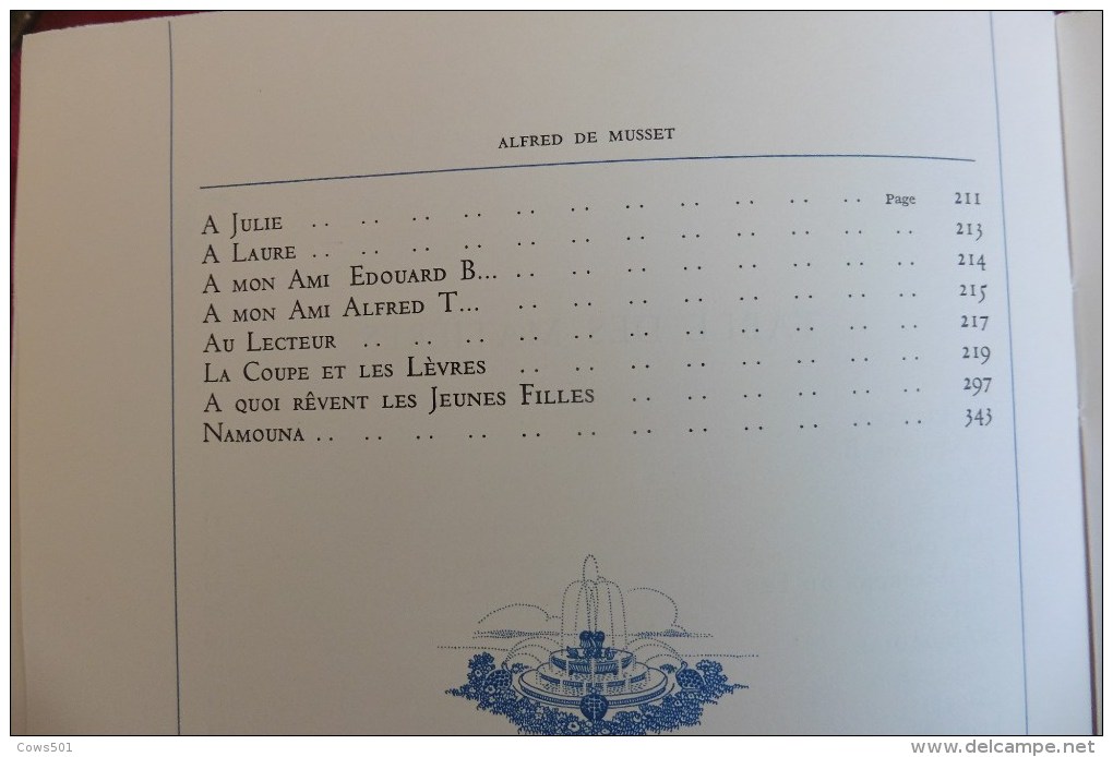 Alfred De Musset :Premières Poésies  1828/1833 :tirage 2810  Exemplaires - Auteurs Français