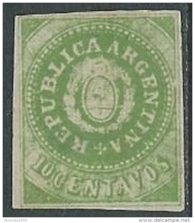 1862 ARGENTINA REPUBBLICA 10 CENT SENZA GOMMA - G47 - Neufs