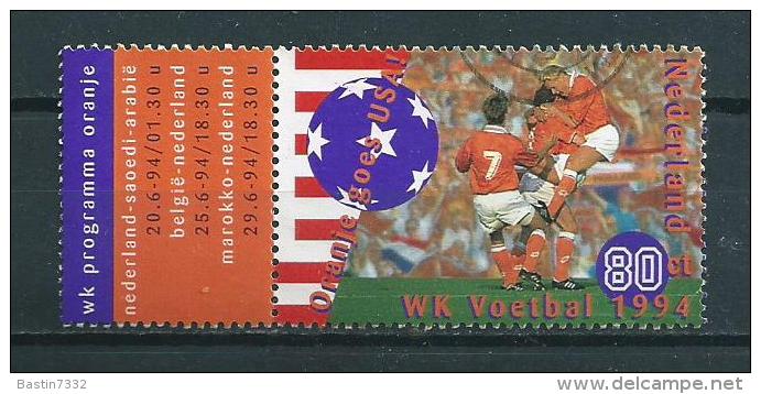 1994 Netherlands World Cup Soccer+tab Used/gebruikt/oblitere - Gebraucht