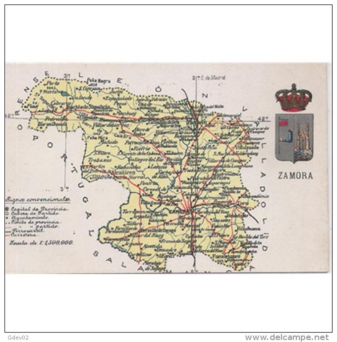 ZMRTPA4140-LFTD4251.Tarjeta Postal De ZAMORA.ATLAS GEOGRAFICO POLITICO DE LA PROVINCIA DE ZAMORA - Zamora