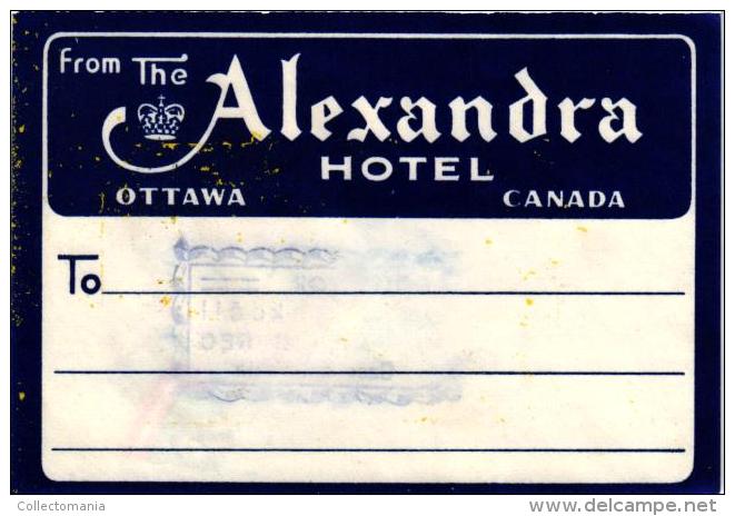 38 HOTEL LABELS CANADA Vancouver Calgery Ottawa Winnipeg Montreal Toronto Canadien Rockies Quebec Manitoba Ontario