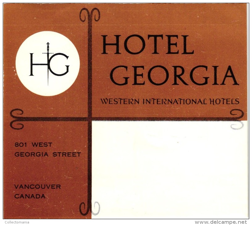 38 HOTEL LABELS CANADA Vancouver Calgery Ottawa Winnipeg Montreal Toronto Canadien Rockies Quebec Manitoba Ontario