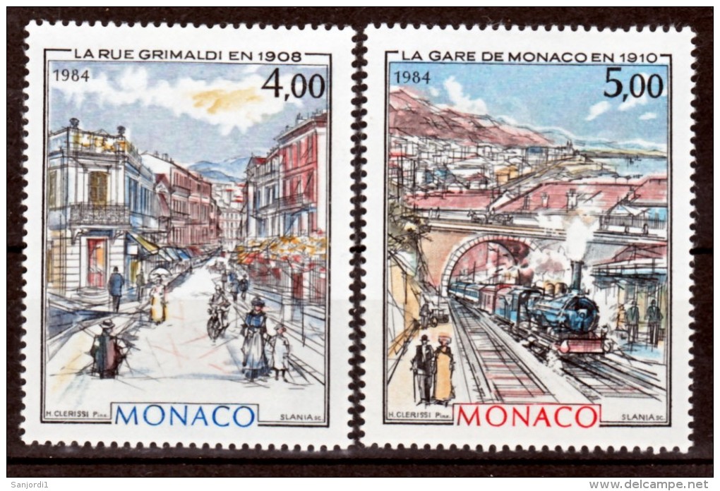 Monaco 1433 1434 1/4 De Cote Belle époque De Clérissi 1984  Neuf ** TB  MNH Sin Charnela  Cote 10.1 - Altri & Non Classificati