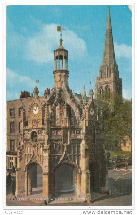 Market Cross And Cathedral, Chichester, 1971 Postcard - Chichester