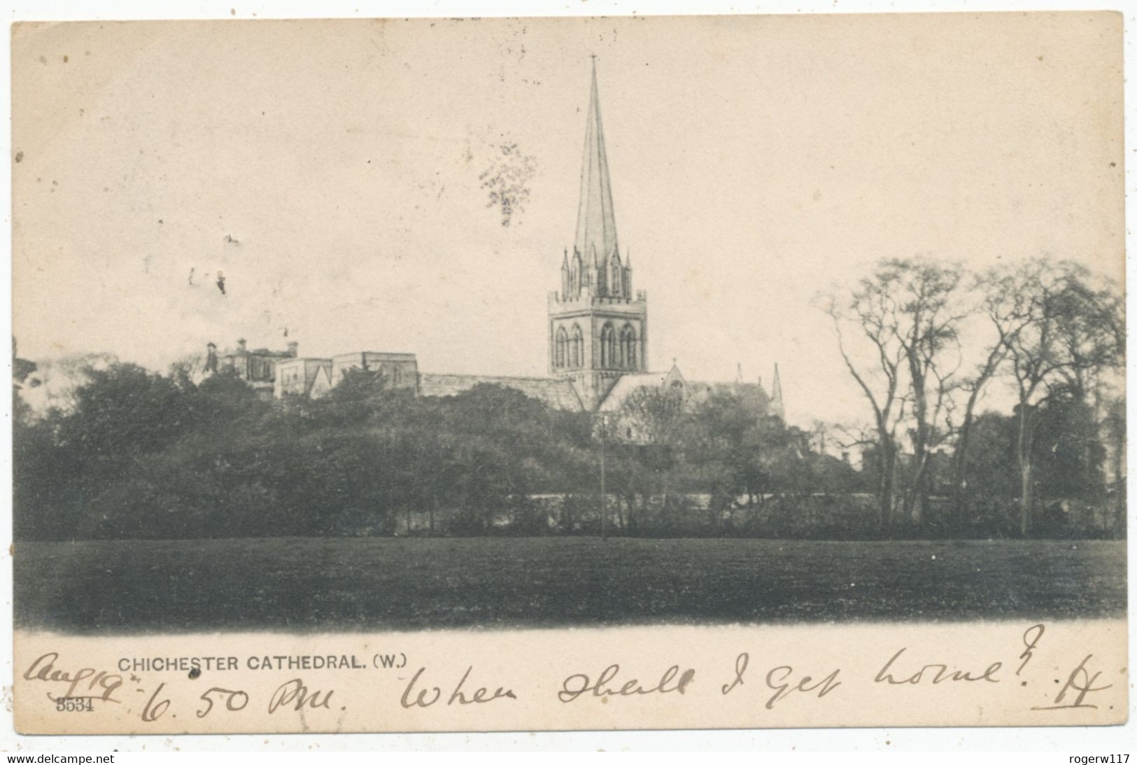 Chichester Cathedral (W.), 1902 Postcard - Chichester