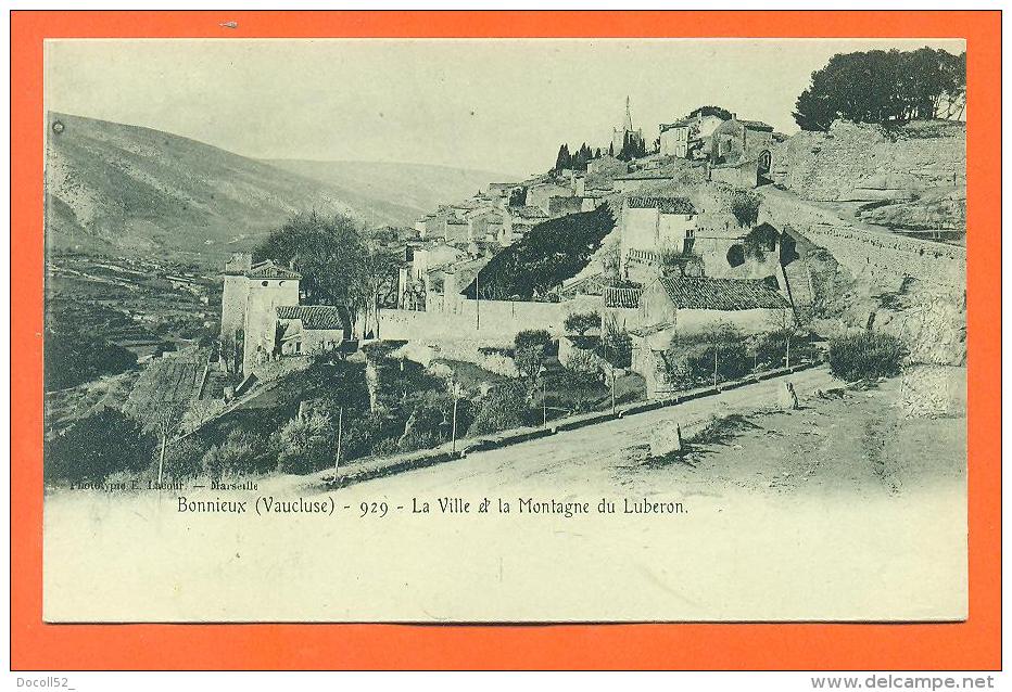 Dpt  84   Bonnieux  "  La Ville Et La Montagne Du Luberon  " Carte Precurseur - Voir Etat - Bonnieux