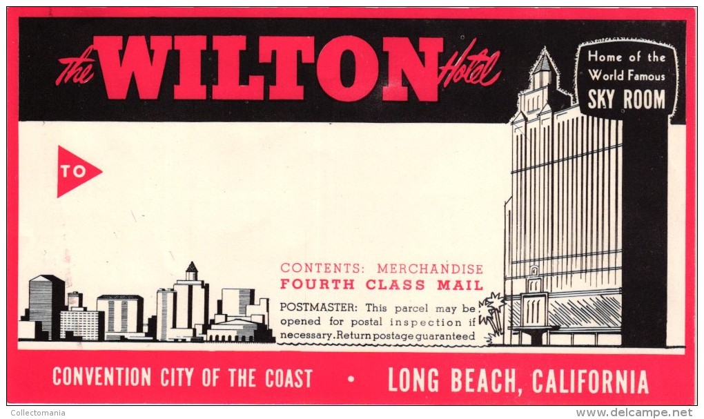 27 HOTEL LABELS USA  CALIFORNIA  Los Angeles Carmel Hollywood Beverley Hills Santa Barbara Oakland - Etiquettes D'hotels