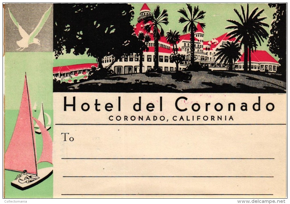 27 HOTEL LABELS USA  CALIFORNIA  Los Angeles Carmel Hollywood Beverley Hills Santa Barbara Oakland