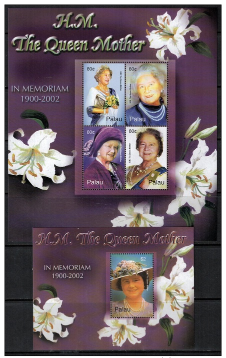 Palau 2002 SC 706-707 MNH Queen Mother - Palau