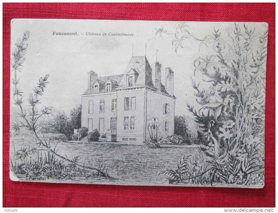 FOUESNANT (finistère)  Le Château De Coatveilmour Dessin - Châteaux