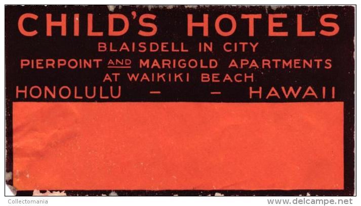 26 HOTEL LABELS USA GEORGIA Rome Augusta Atlanta  HAWAIHonolulu Waikiki  ILLINOIS Galesburg Chicago Quincy