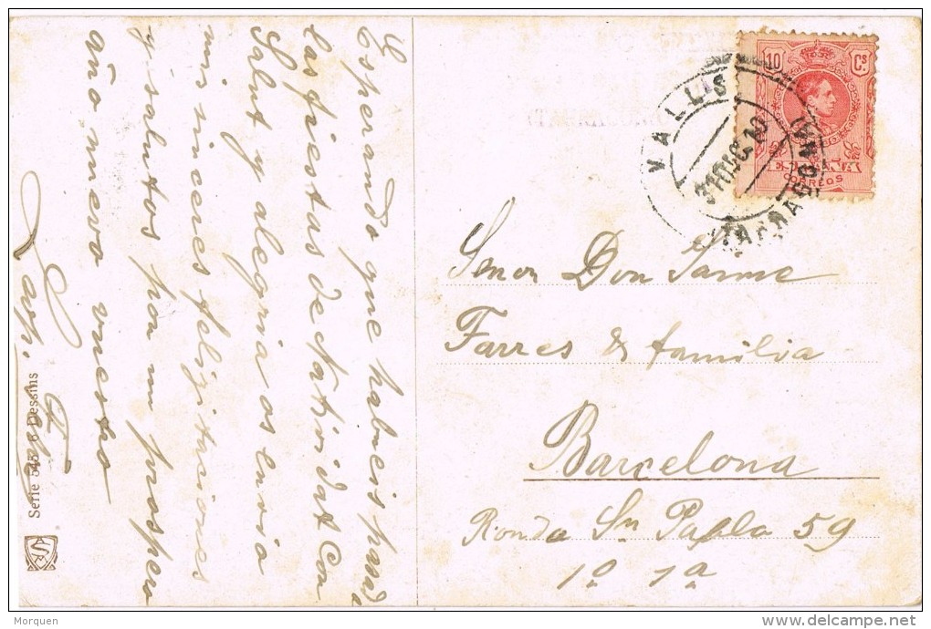 15123. Postal VALLS (Tarragona) 1910 A Barcelona - Covers & Documents