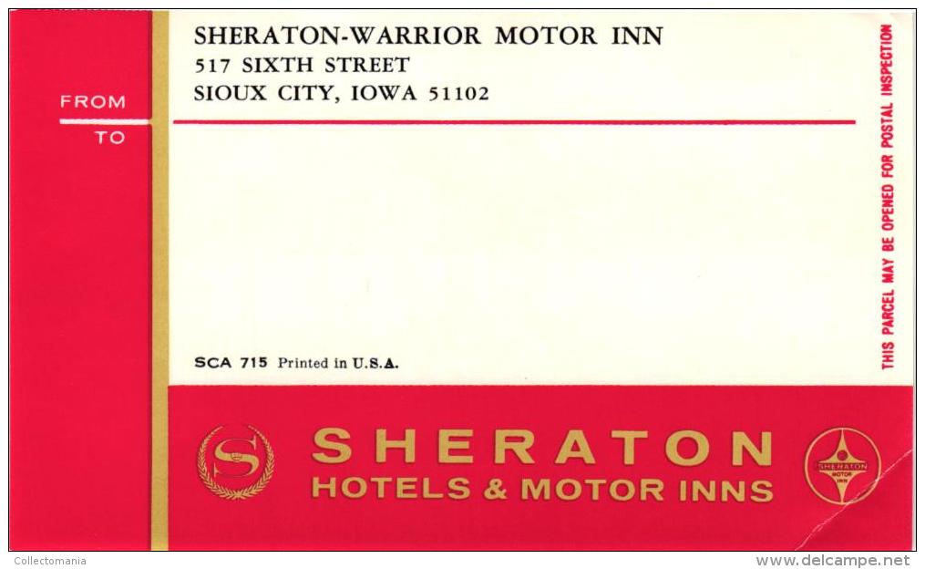 13 HOTEL LABELS USA IDIANA Fort Wayne Indianapolis IDAHO Boise IOWA Sioux Oelwein NEWJERSEY  trenton Newark Atlantic