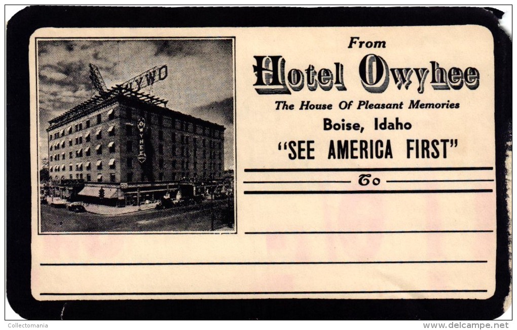 13 HOTEL LABELS USA IDIANA Fort Wayne Indianapolis IDAHO Boise IOWA Sioux Oelwein NEWJERSEY  trenton Newark Atlantic