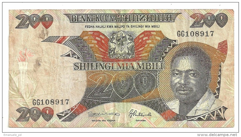 Tanzania 200 Shilling 1986 .H. - Tanzania